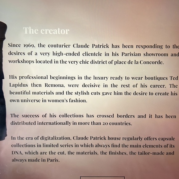 Claude Patrick Paris Designer Limited Series Coat - Picture 9 of 9